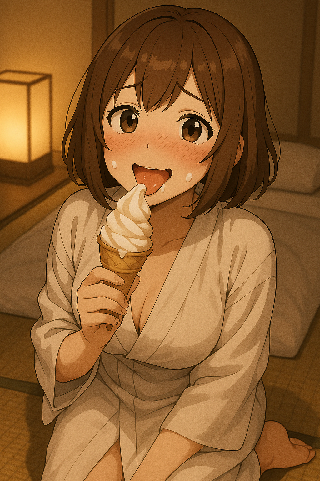 7枚目：笑いながらぺろっと拭う