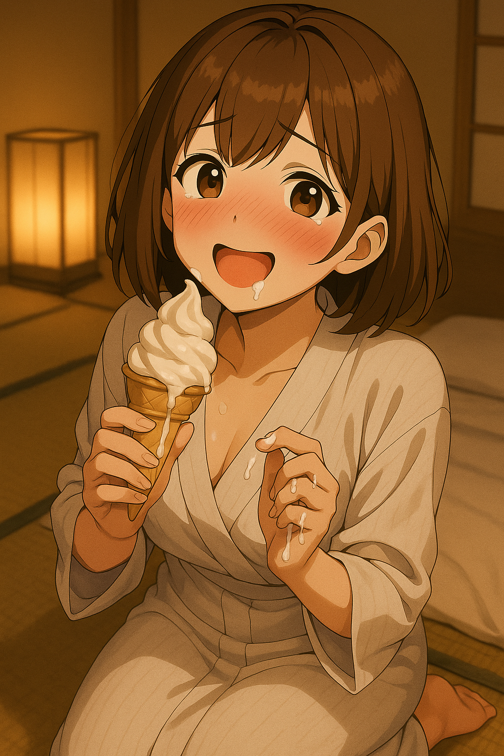 8枚目：幸せそうに見上げる