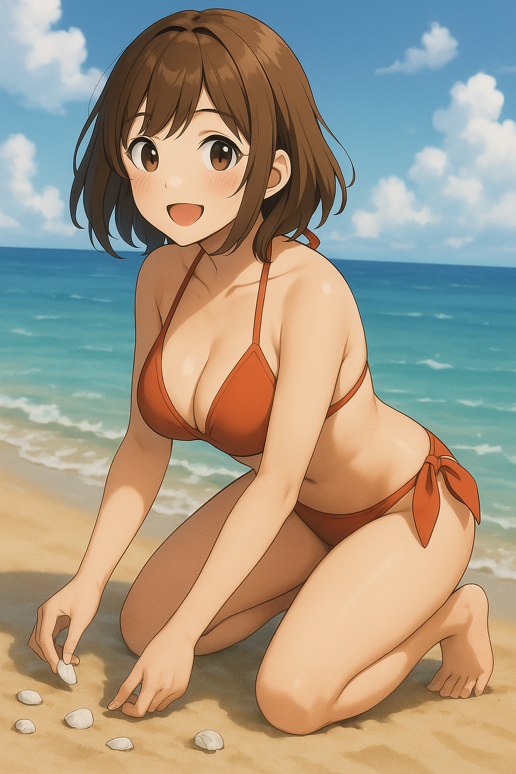 オレンジ水着